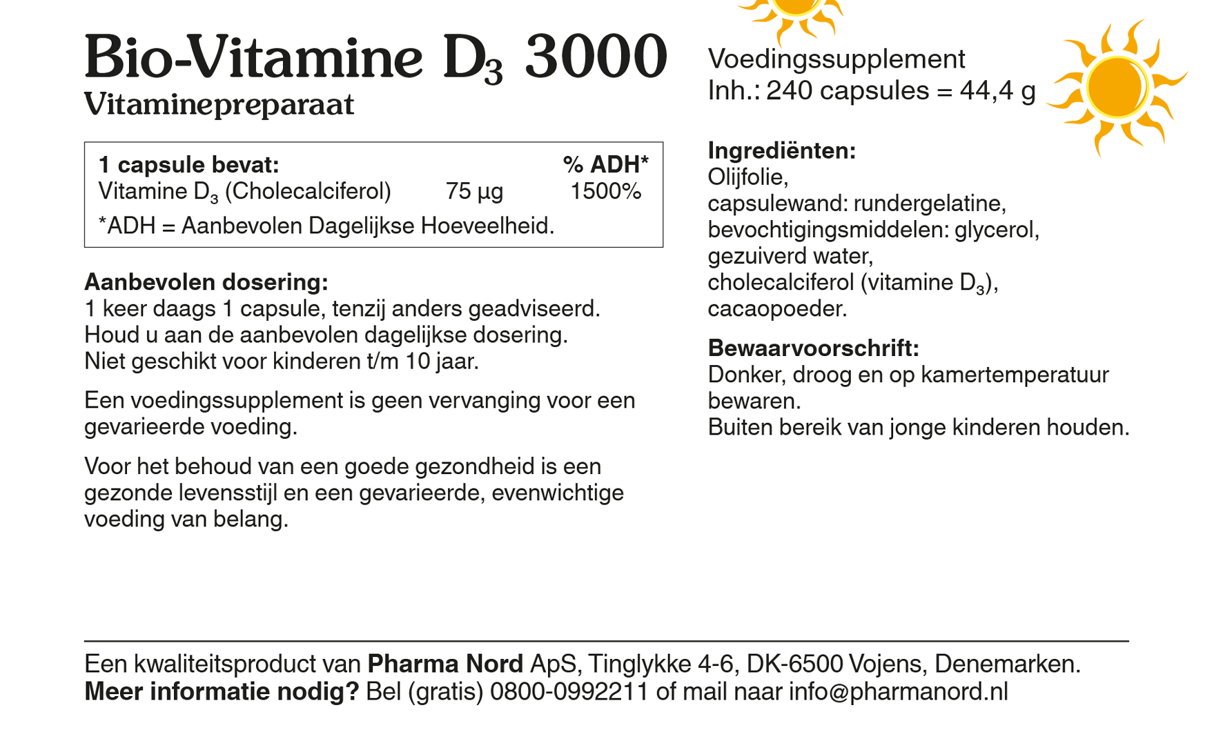 Pharma Nord Bio Vitamine D3 75 mcg (240 capsules)