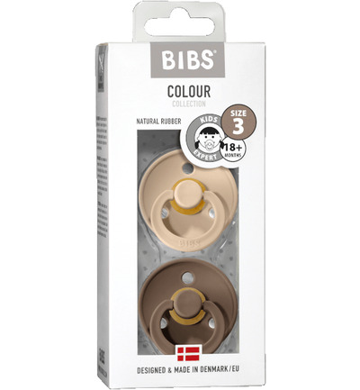 Bibs Fopspeen maat 3 - vanilla/dark oak 2pack (2 stuks)