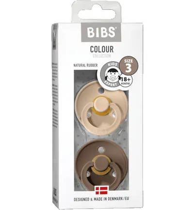 Bibs Fopspeen maat 3 - vanilla/dark oak 2pack (2 stuks)