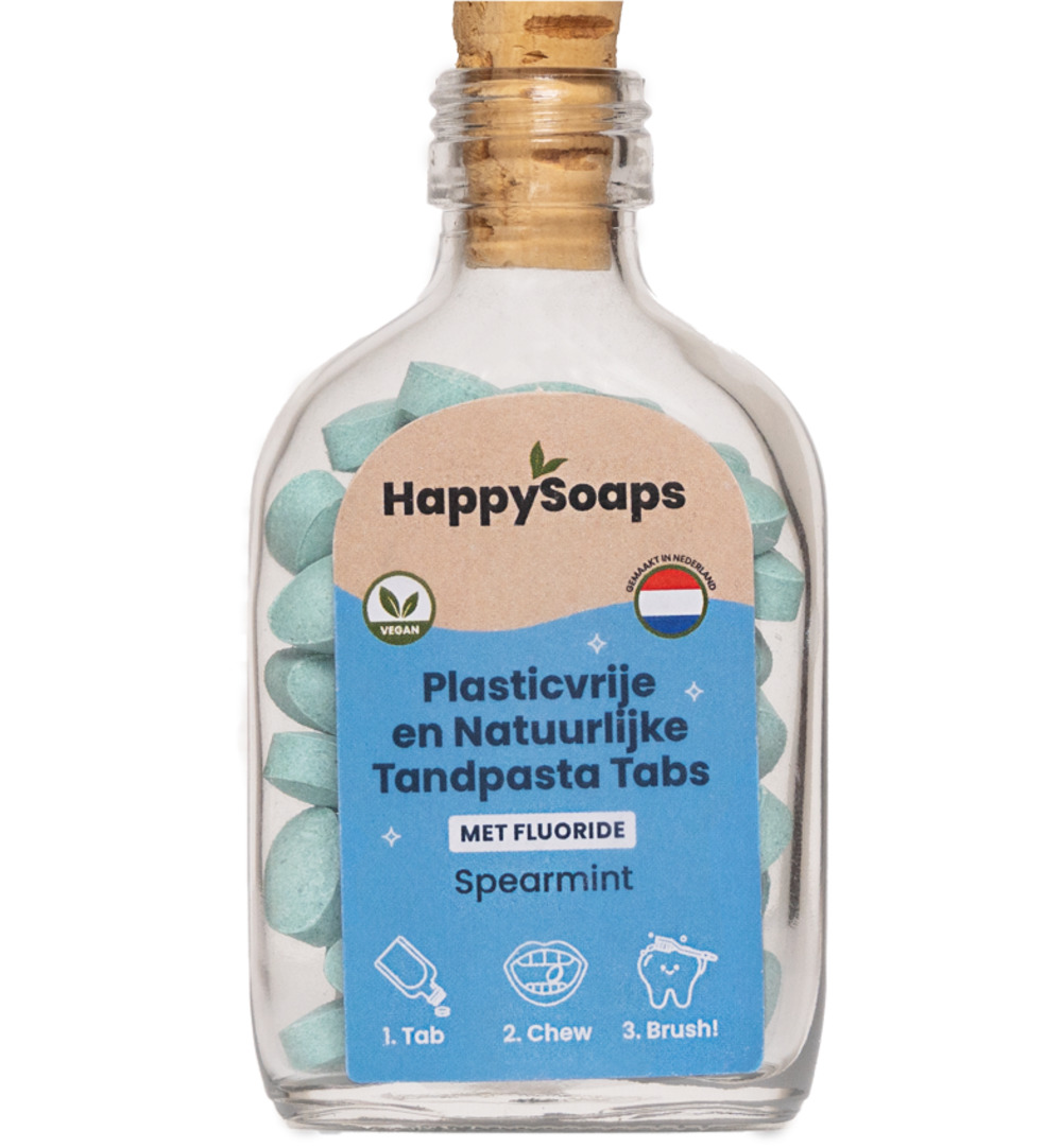 Happysoaps Tandpasta tabs met fluoride (62 tabletten)