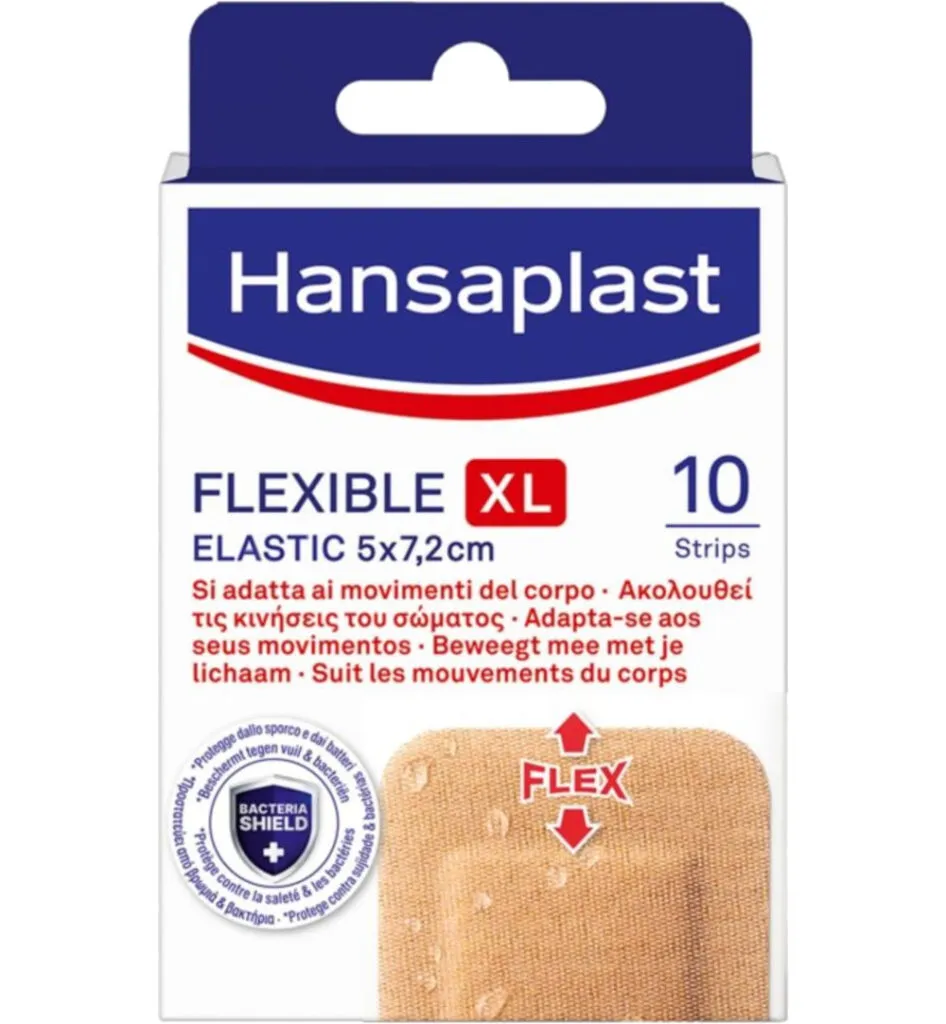 Hansaplast Flexible XL 5 x 7.2 cm (10 stuks)