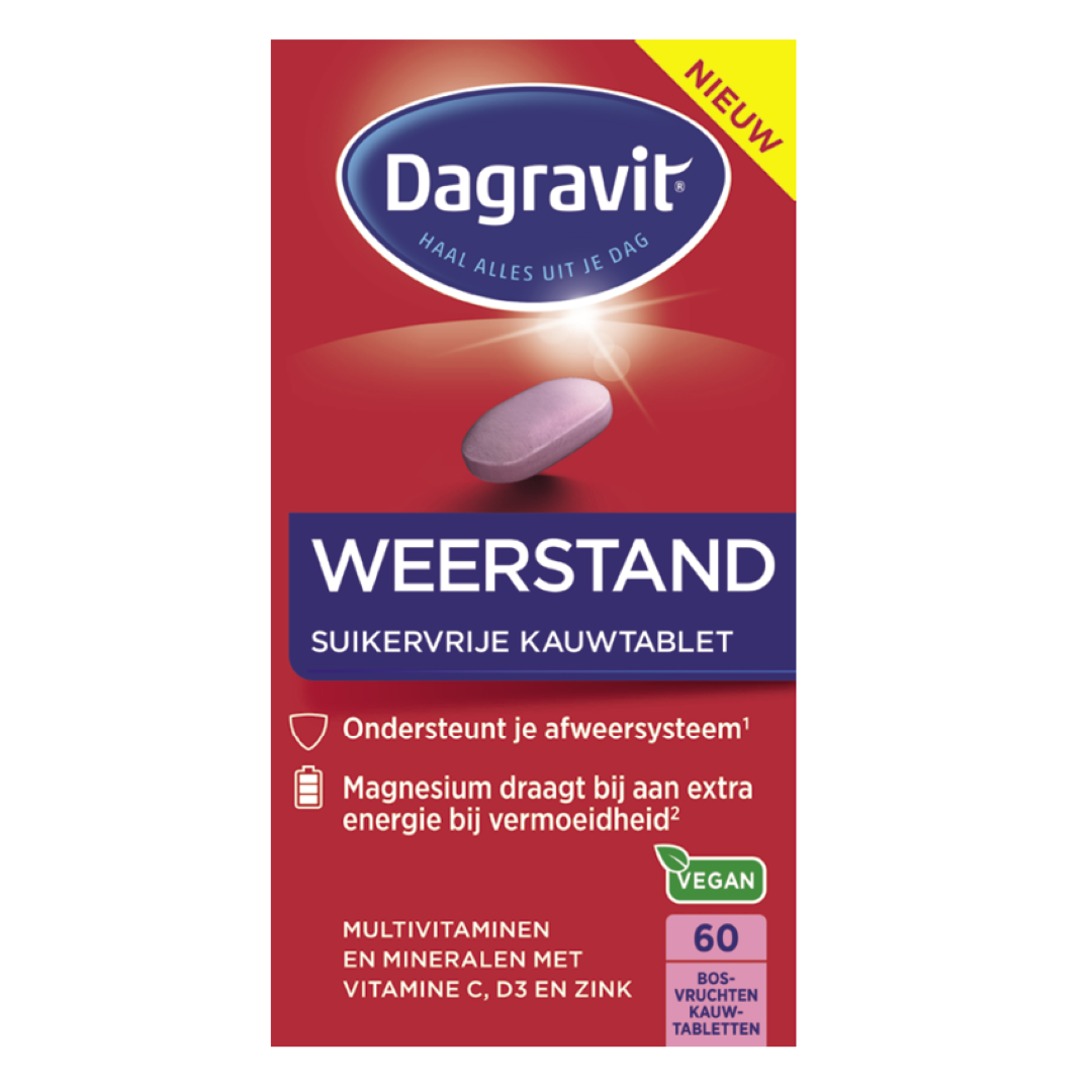 Dagravit Weerstand Suikervrij (60 kauwtabletten)
