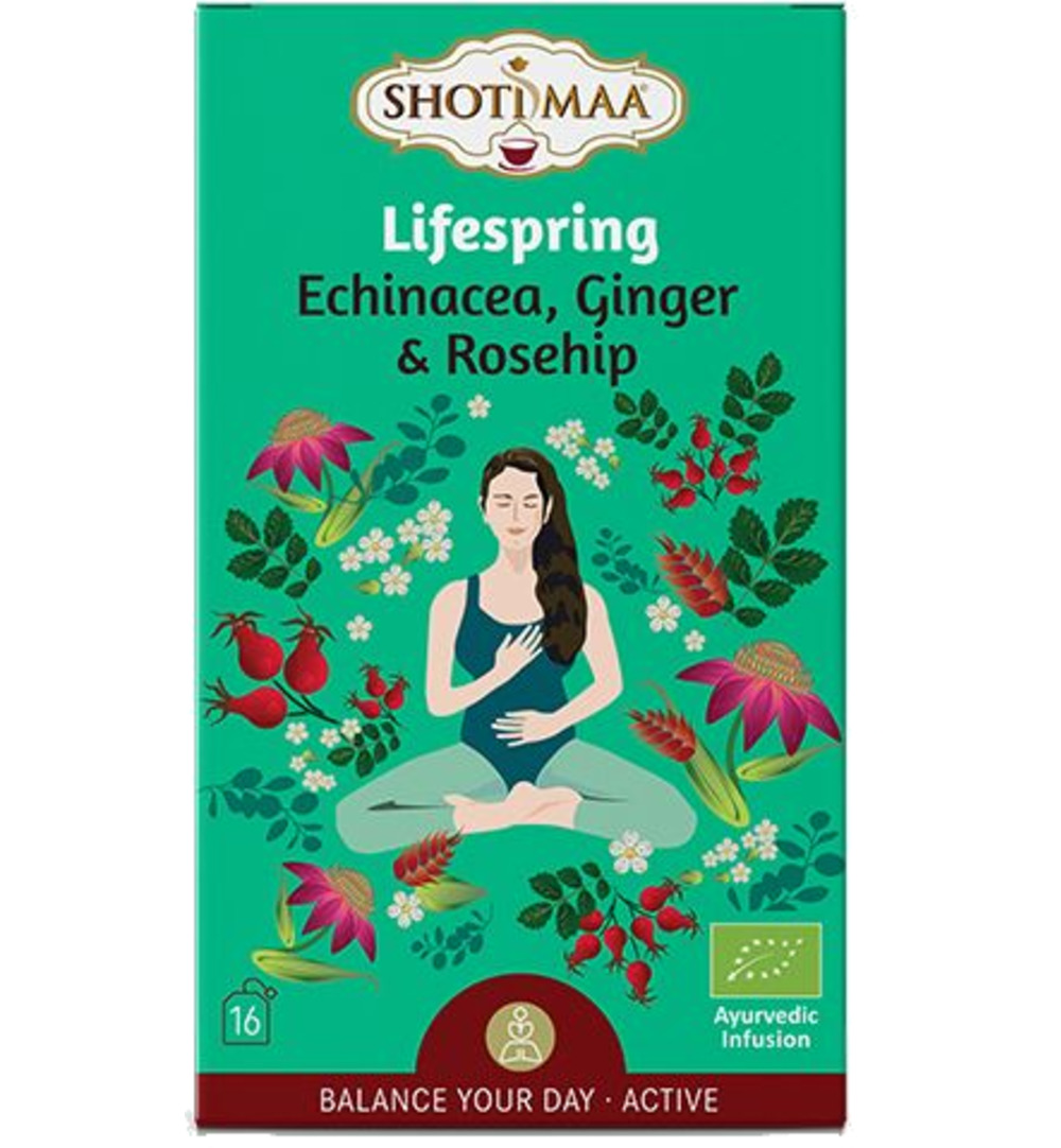 Shoti Maa Lifespring Echinacea, Ginger & Rosehip (16 stuks)