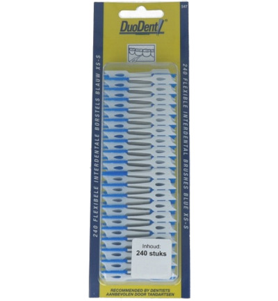 Duodent Duodent flexibele interdentale borstels xs-s blauw (240 stuks)