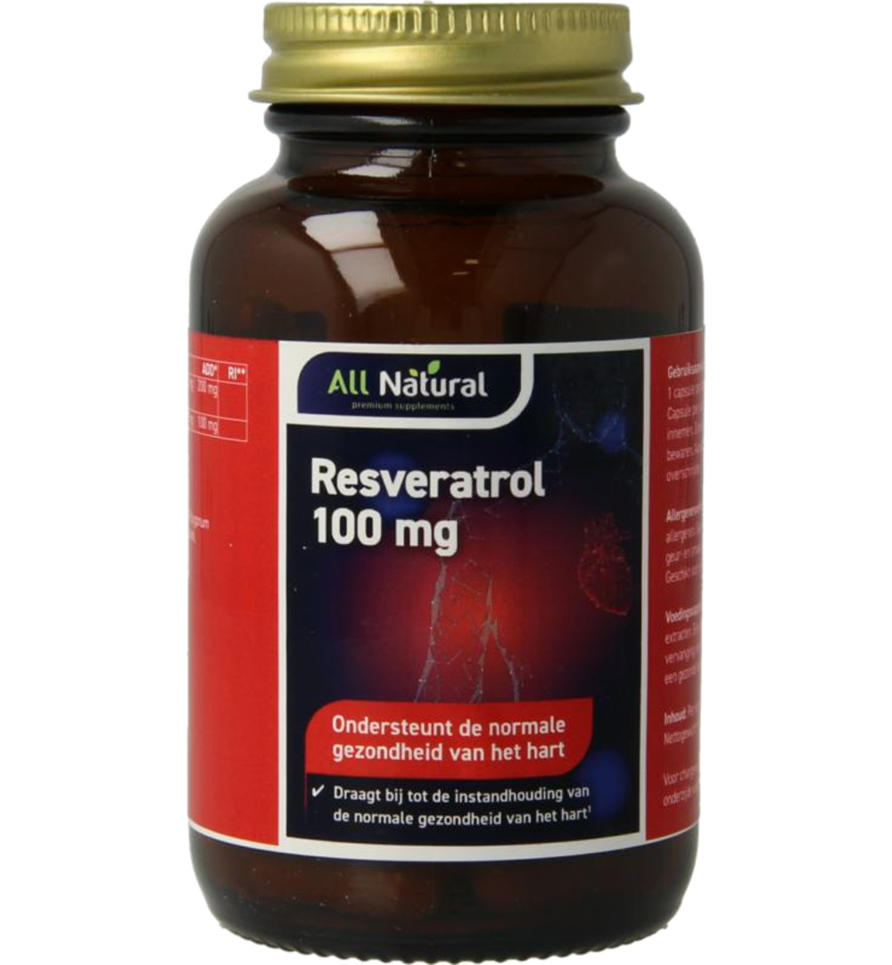 All Natural Resveratrol 100mg (60 capsules)