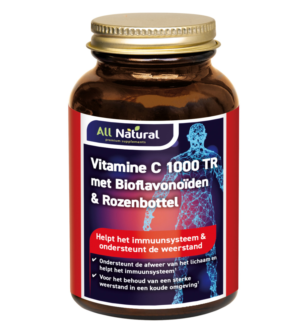 All Natural Vitamine c 1000tr & 40mg bioflavon (200 tabletten)