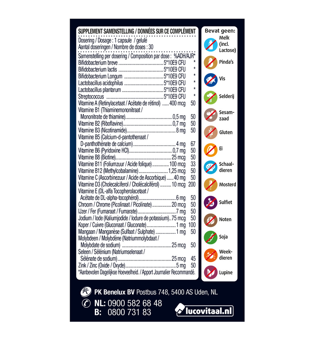 Lucovitaal Probiotica Vitaminen & Mineralen Complex (30 capsules) - image 2