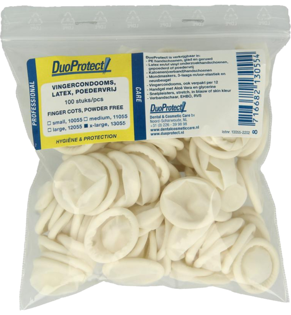 DuoProtect Vingercondoom maat XL (100 stuks)