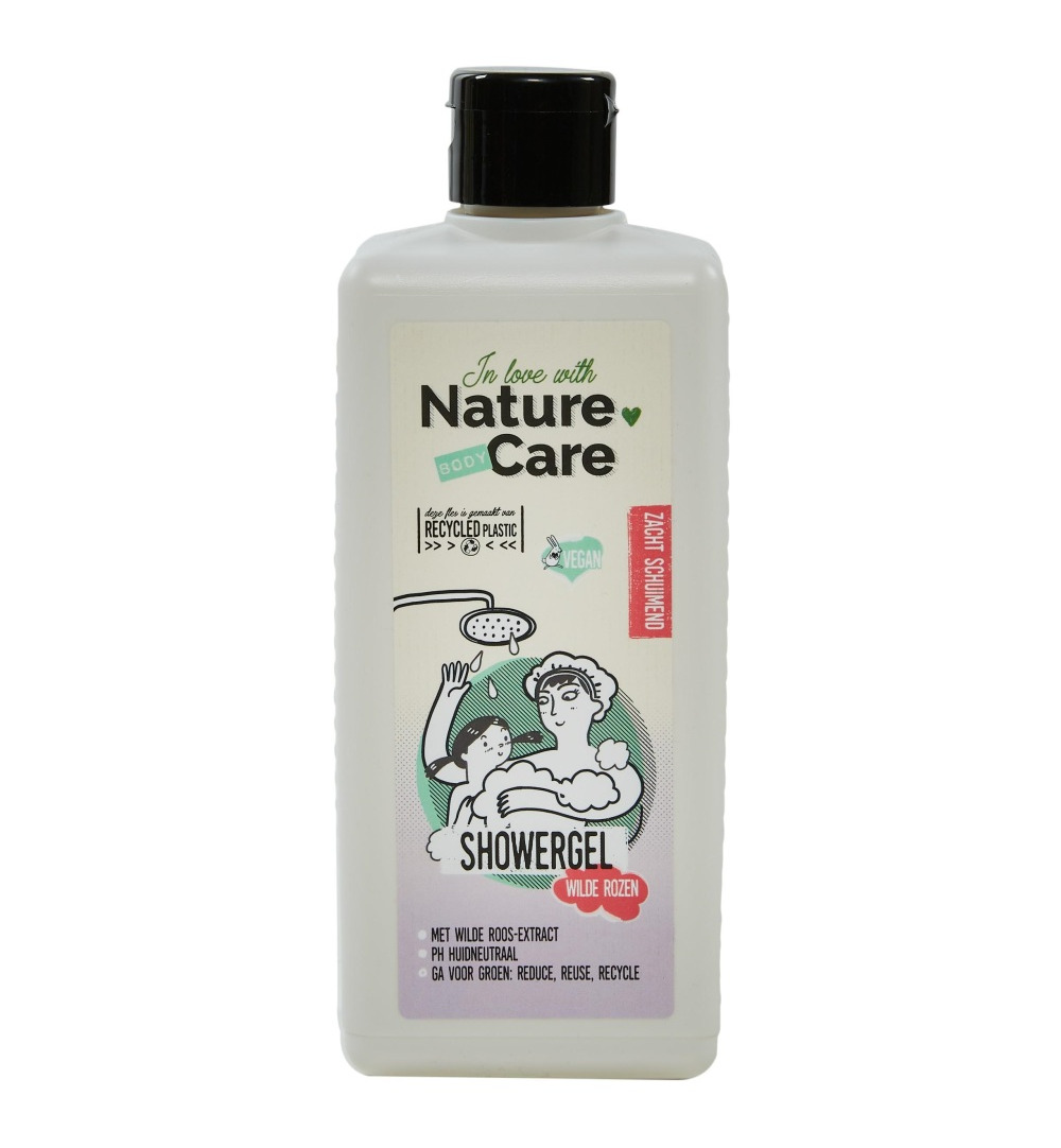 Nature Care Showergel wilde rozen (500 ml)