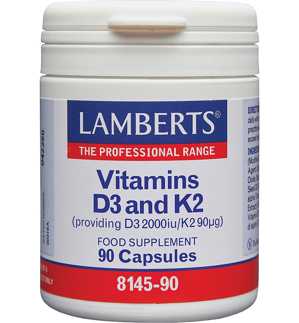 Lamberts Vitamine D3 2000IE en K2 90mcg (90 capsules)