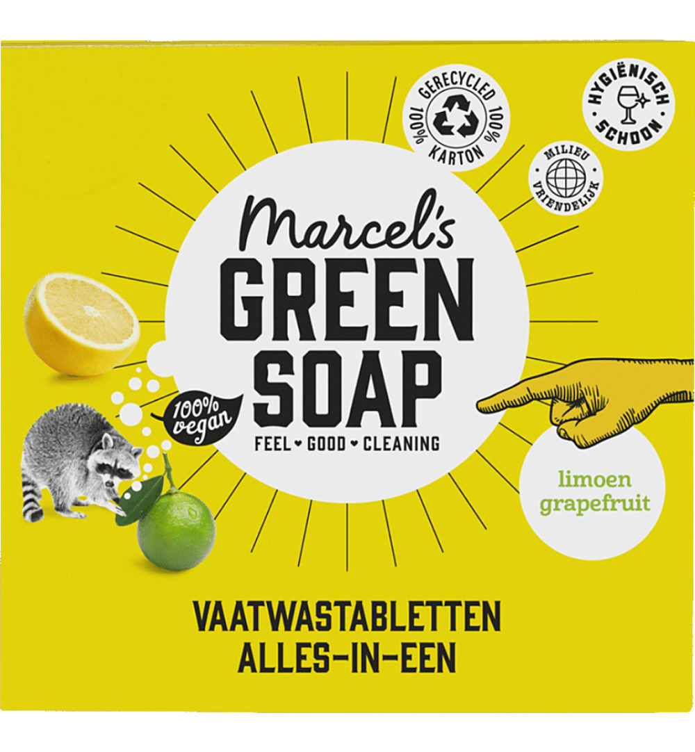 Marcel's Green Soap Vaatwastabletten Grapefruit & Limoen All-In-One (25 stuks)