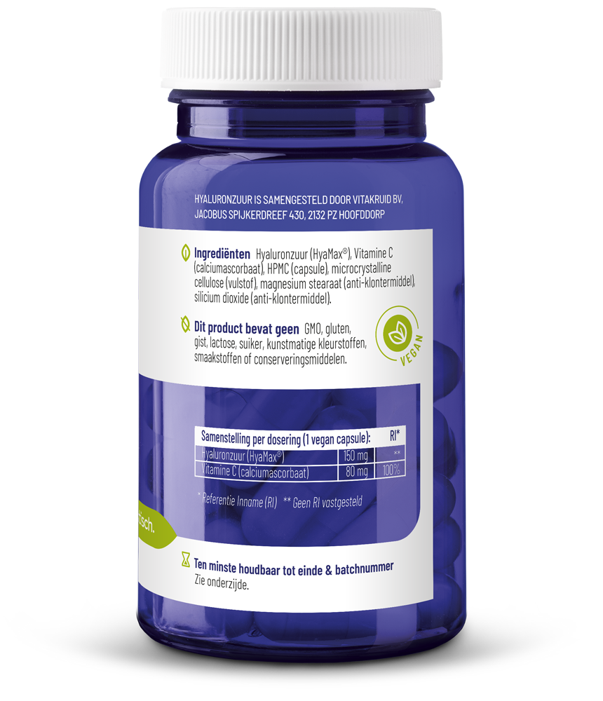 Vitakruid Hyaluronzuur 150 Hyamax® Met Vitamine C Anti-Aging (60 vega capsules) - image 2