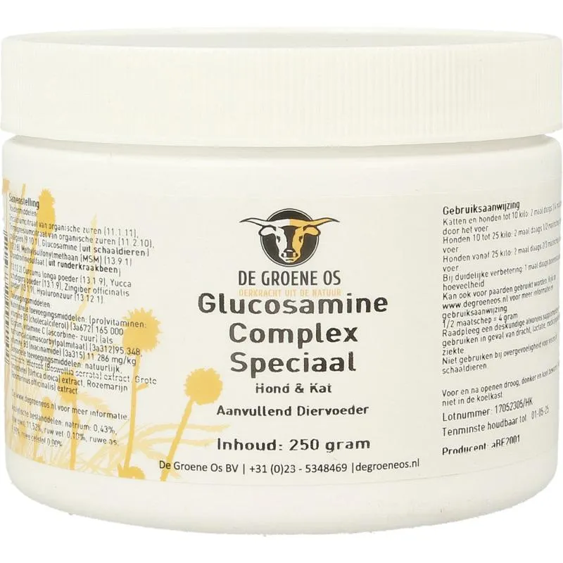 Degroene Os Glucosamine Complex Speciaal H Ond/Kat (250 gr)