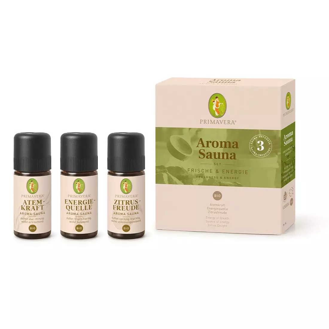 Primavera set aroma sauna fresh & energy bio (3 x 10 ml)
