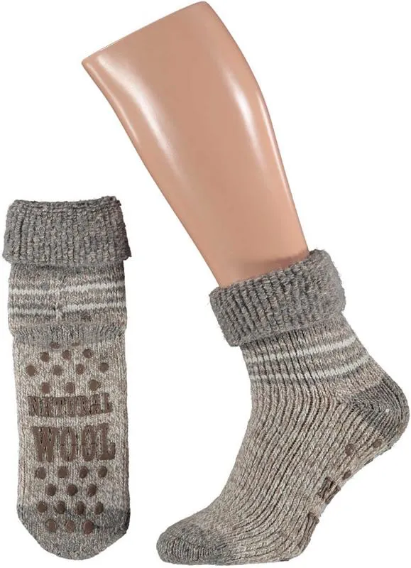 Apollo Slofsok beige motief 43-46 (1 paar)