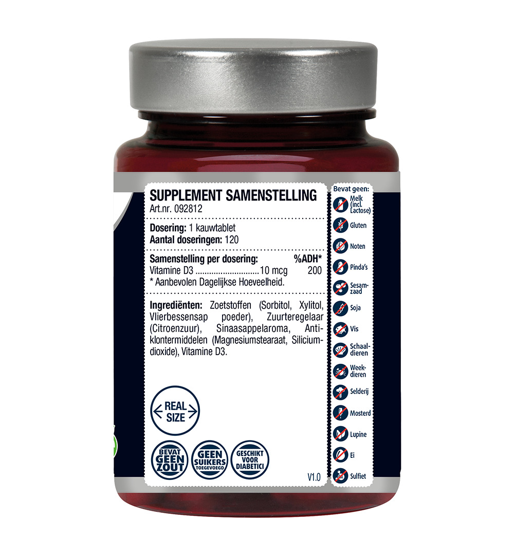 Lucovitaal Vitamine D3 10mcg (60 kauwtabletten) - image 2