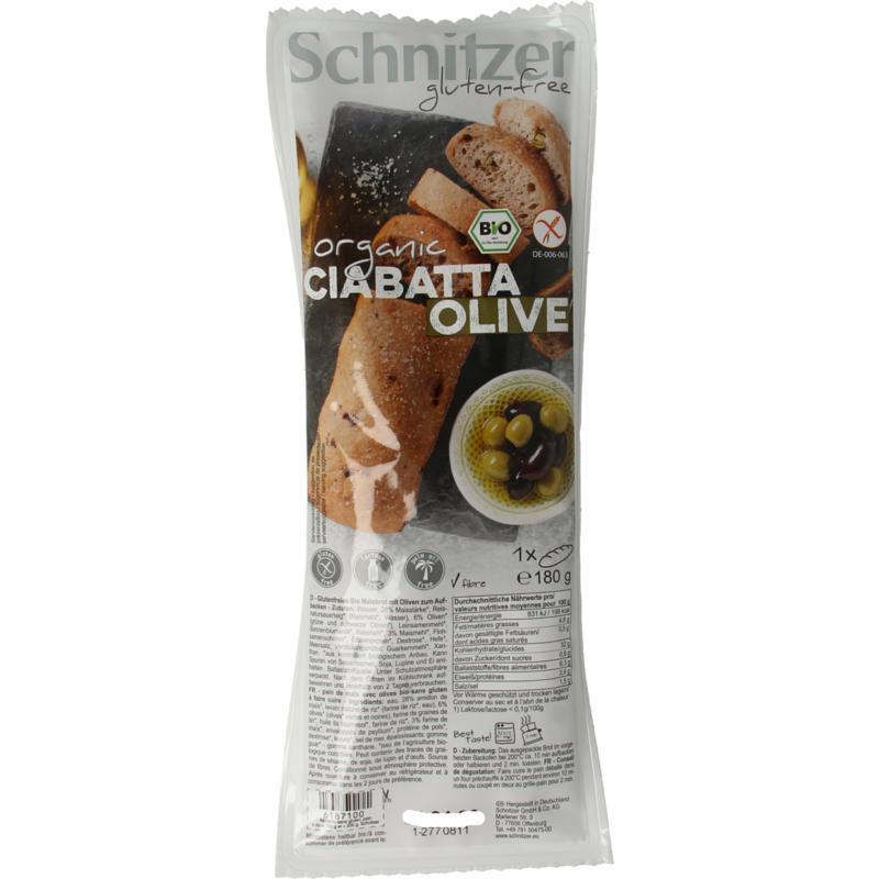 Schnitzer Ciabatta Met Olijven Biologisch (180 gr)
