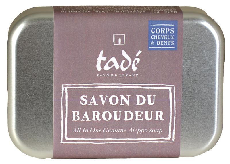 Tade Reisblikje met aleppo zeep (90 gr)