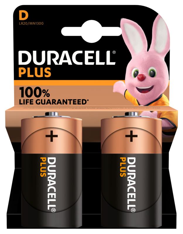 Duracell Alka plus D (2 stuks)