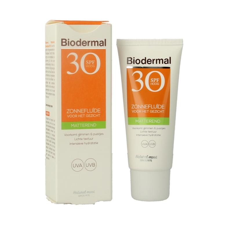 Biodermal Zon fluid matterende zonnefluide SPF30 (40 ml)