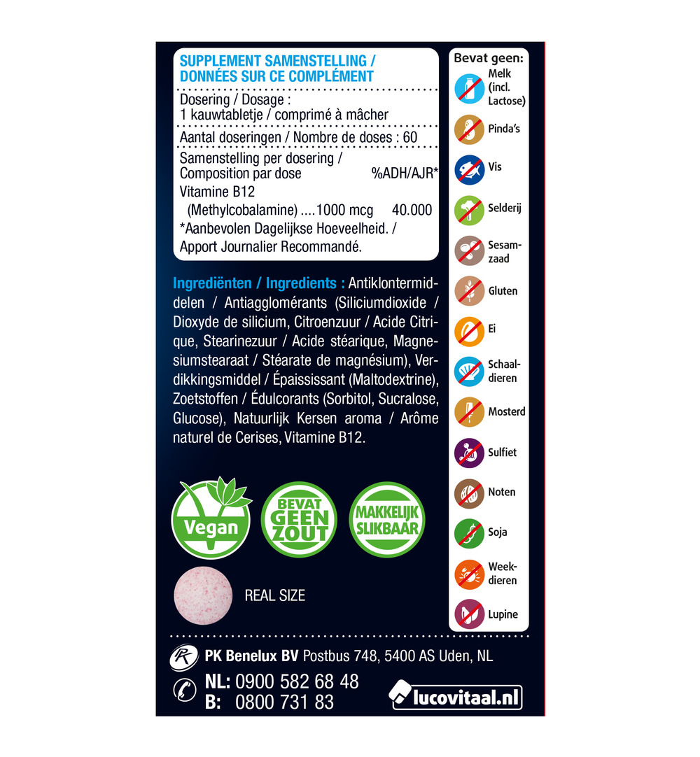 Lucovitaal Vitamine B12 1000mcg (60 tabletten) - image 2
