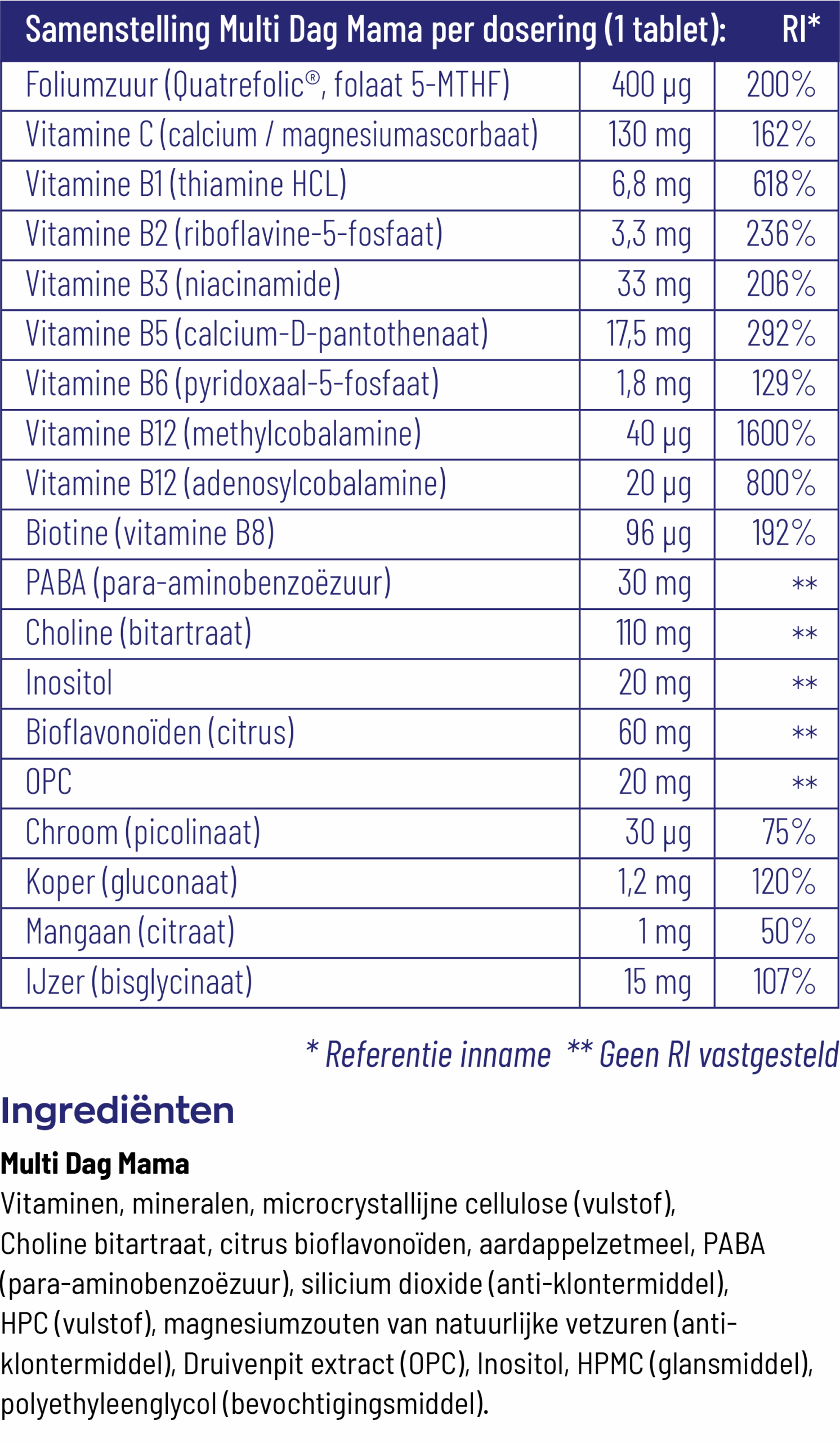 Vitakruid Multi Dag & Nacht Mama 100% Vegan (2 X 30 tabletten)