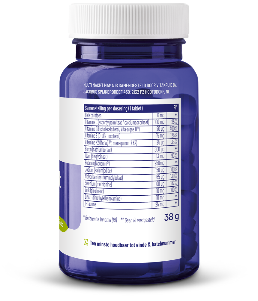 Vitakruid Multi Nacht Mama 100% Vegan (30 tabletten) - image 2