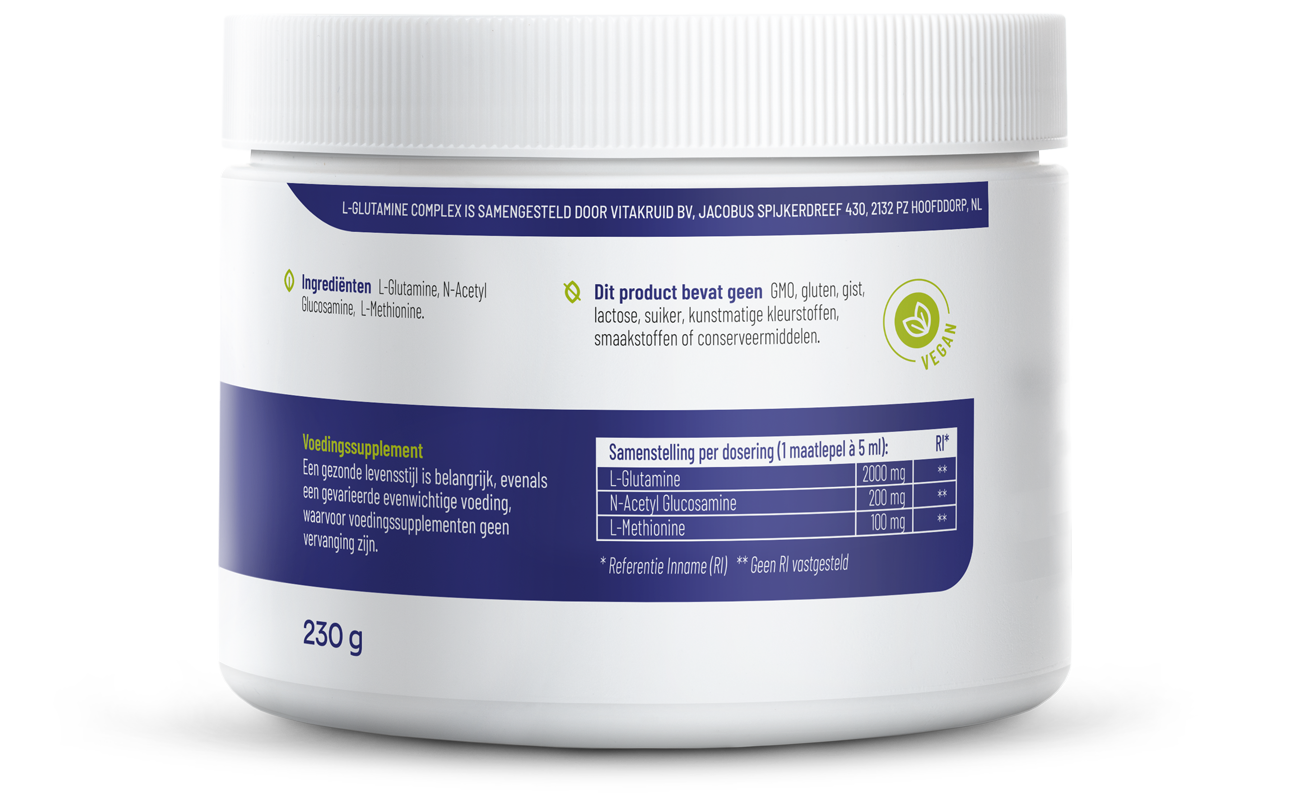 Vitakruid L-Glutamine Complex Glucosamine & L-Methionine (230 gr) - image 2
