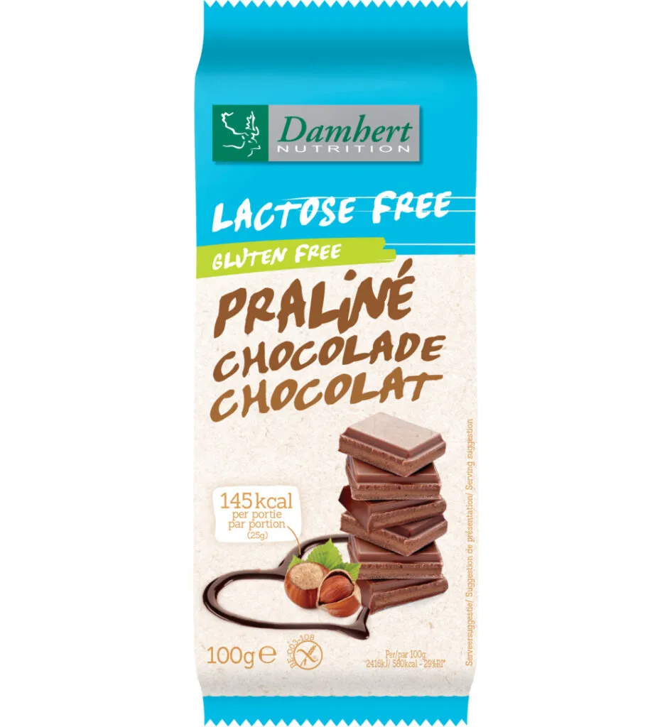 Damhert Chocoladetablet Praline Lactosevrij (100 gr)