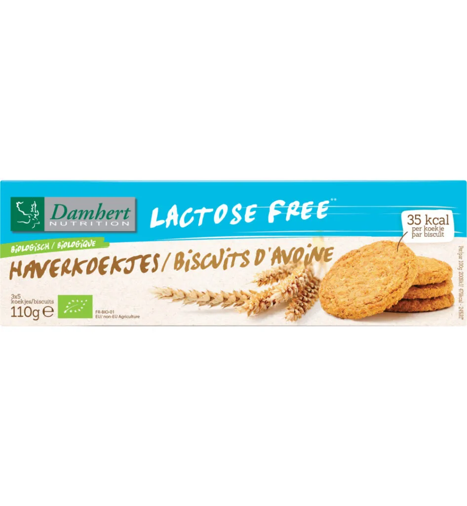 Damhert Haverkoekjes lactosevrij bio (110 gr)