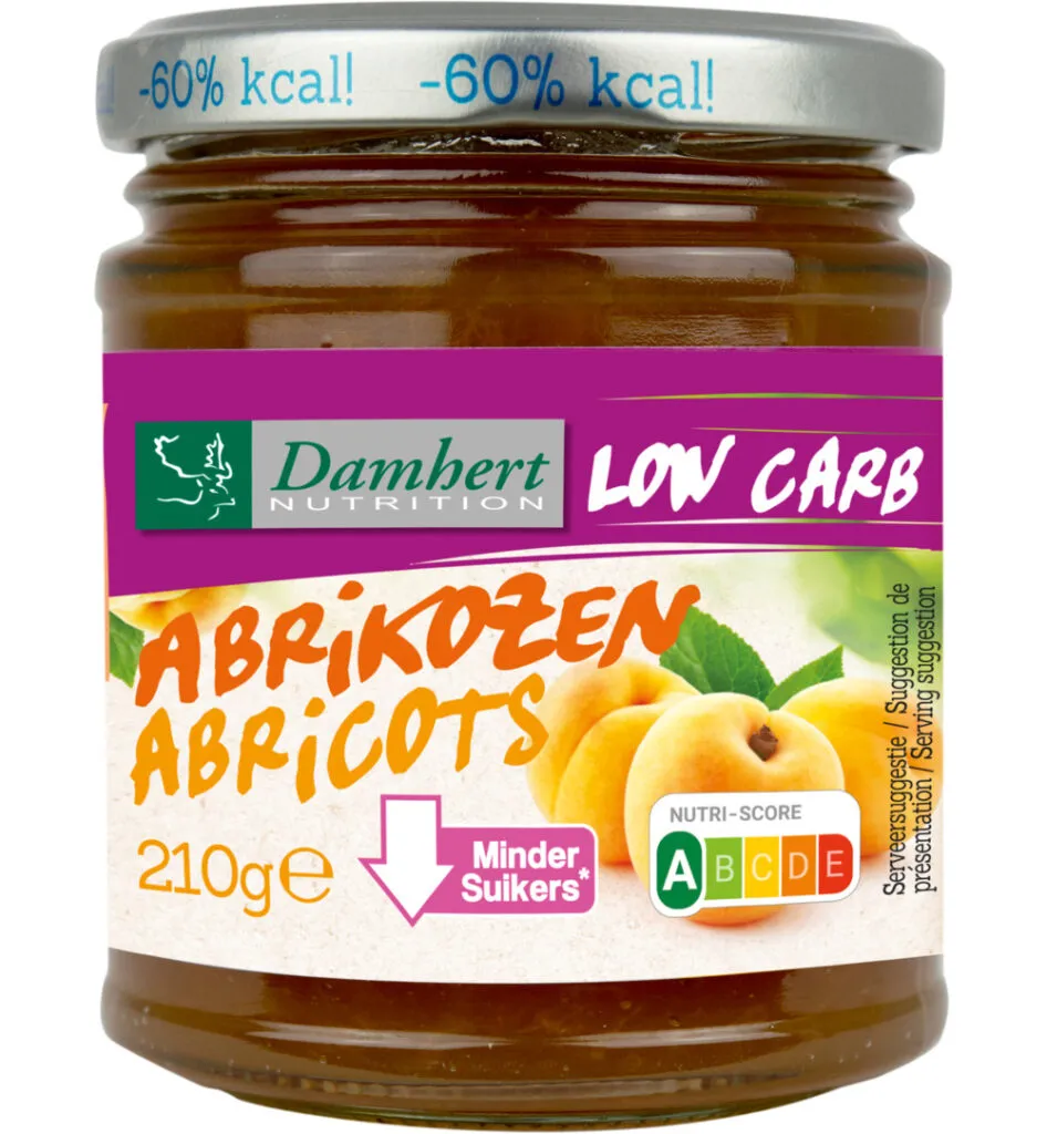 Damhert Dieetconfituur abrikoos (210 gr)