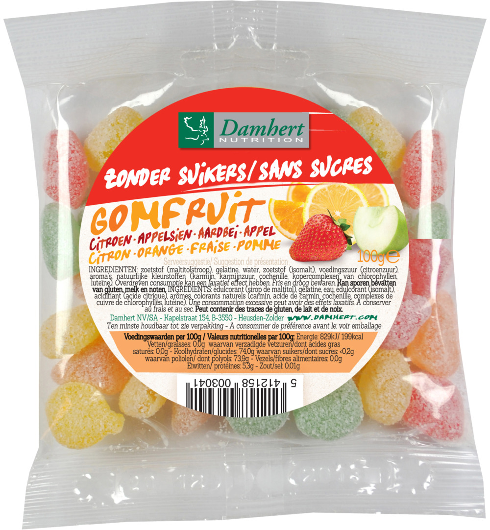 Damhert Extra gomfruit snoepje (100 gr)
