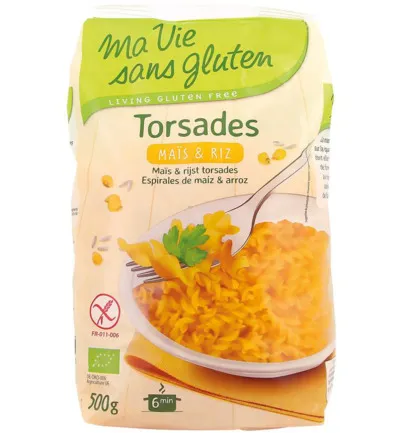 Ma Vie Sans Gluten Rijst/Mais Spirelli Glutenvrij Bio (500 gr)