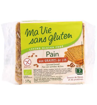 Ma Vie Sans Gluten Brood Lijnzaad - Glutenvrij - Bio (375 gr)