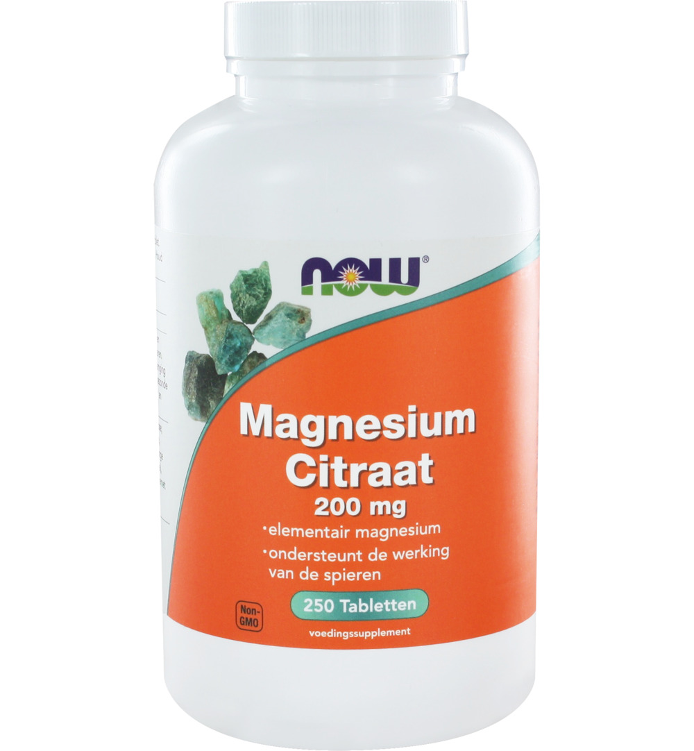 Now Magnesium citraat 200 mg (250 tabletten)