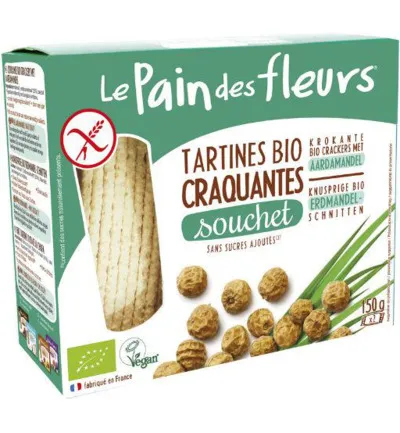 Le Pain Des Fleurs Krokante Bio Crackers Met Aardamandel Bio (150 gr)