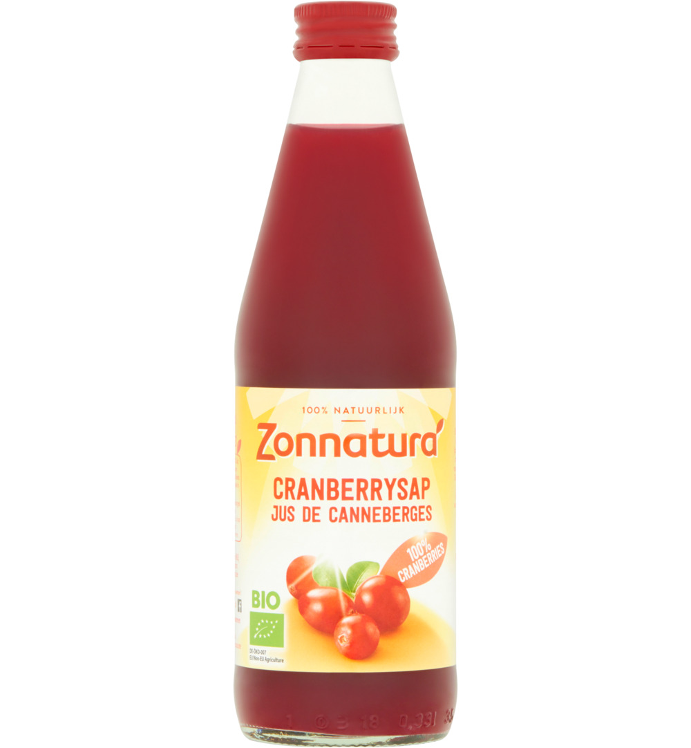 Zonnatura Cranberrysap puur bio (330 ml)