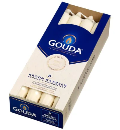 Gouda Kroonkaars Ivoor 240/24 (8 stuks)