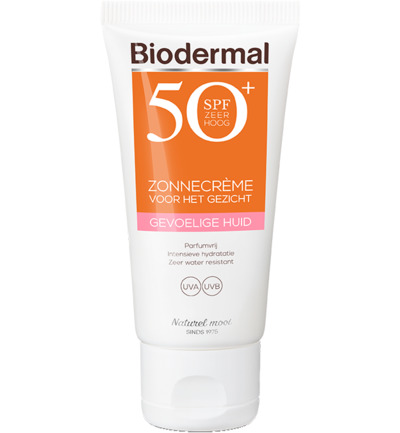 Biodermal Zonnecreme gezicht SPF50+ gevoelige huid (50 ml)