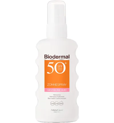 Biodermal Zonnespray SPF50+ gevoelige huid (175 ml)