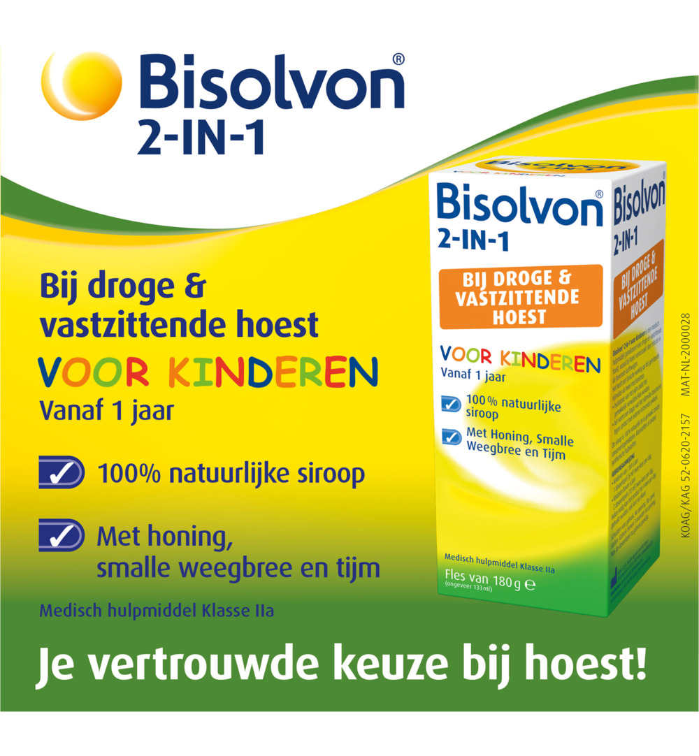 Bisolvon Drank 2-in-1 kind (133 ml)