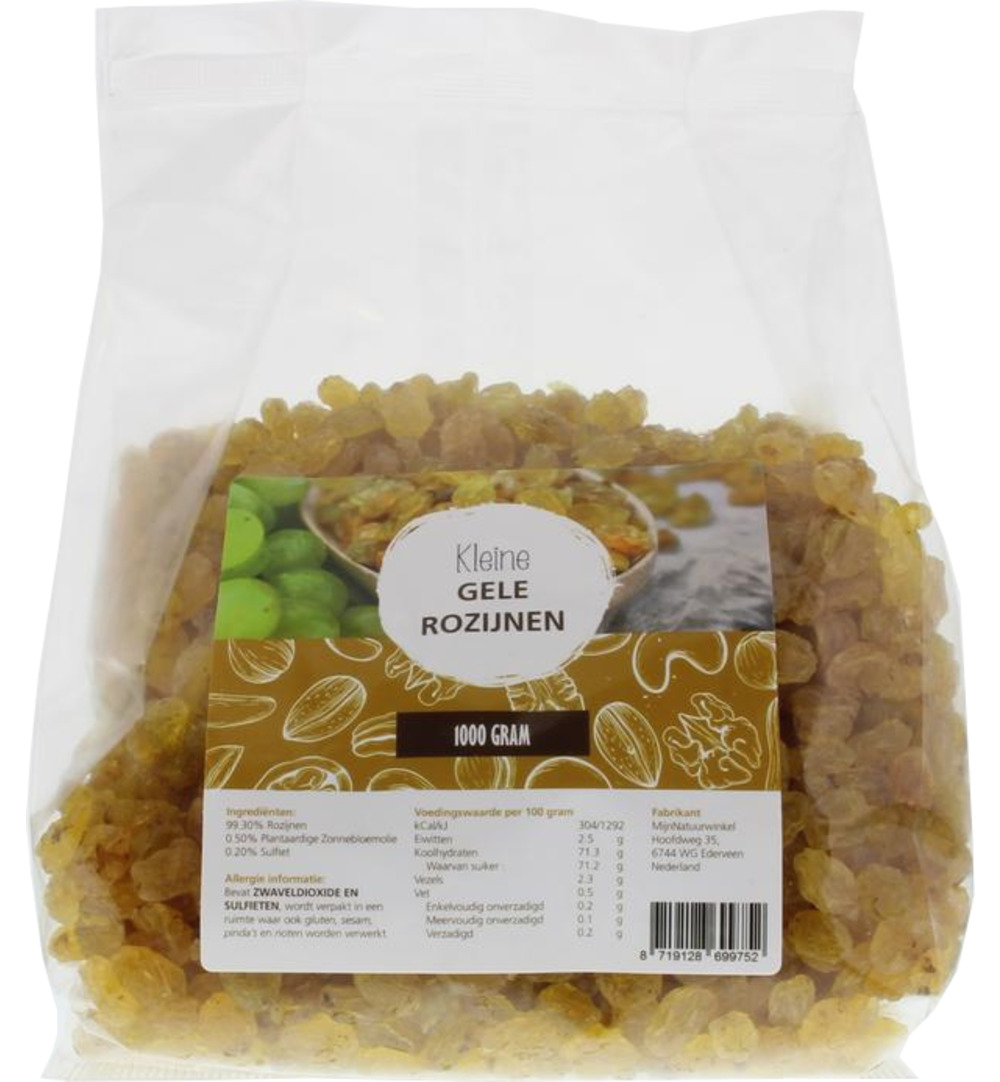 Mijnnatuurwinkel Gele Sultana Rozijnen (1000 gr)