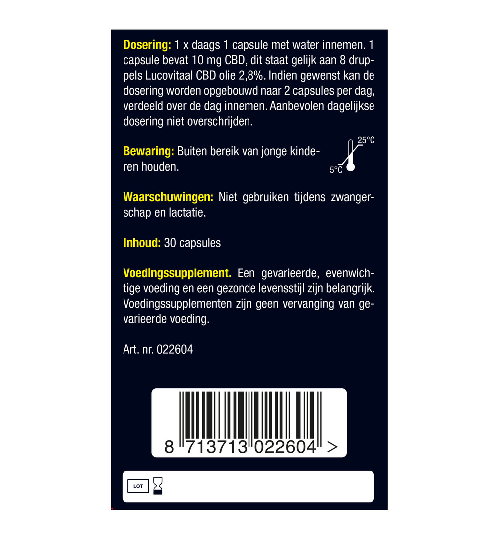 Lucovitaal CBD 10mg (30 capsules) - image 5