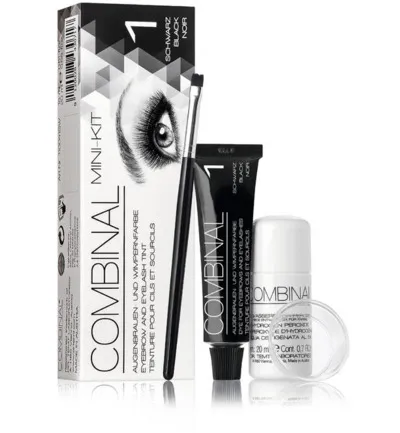 Combinal Wenkbrauwen wimperverf kit zwart (1 set)