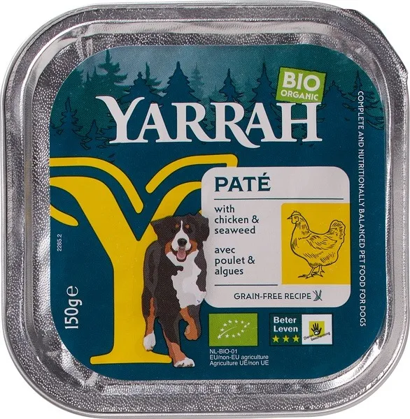 Yarrah Hondenvoer Pate Met Kip Bio (150 gr)