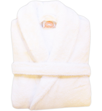 Mattisson Badjas White Biokatoen Maat L (1 stuk)