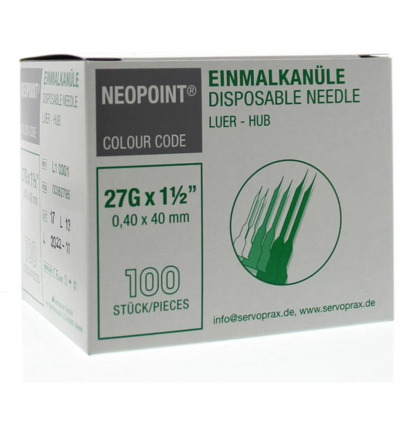 Neopoint Injectienaald steriel 0.4 x 40 mm (100 stuks)