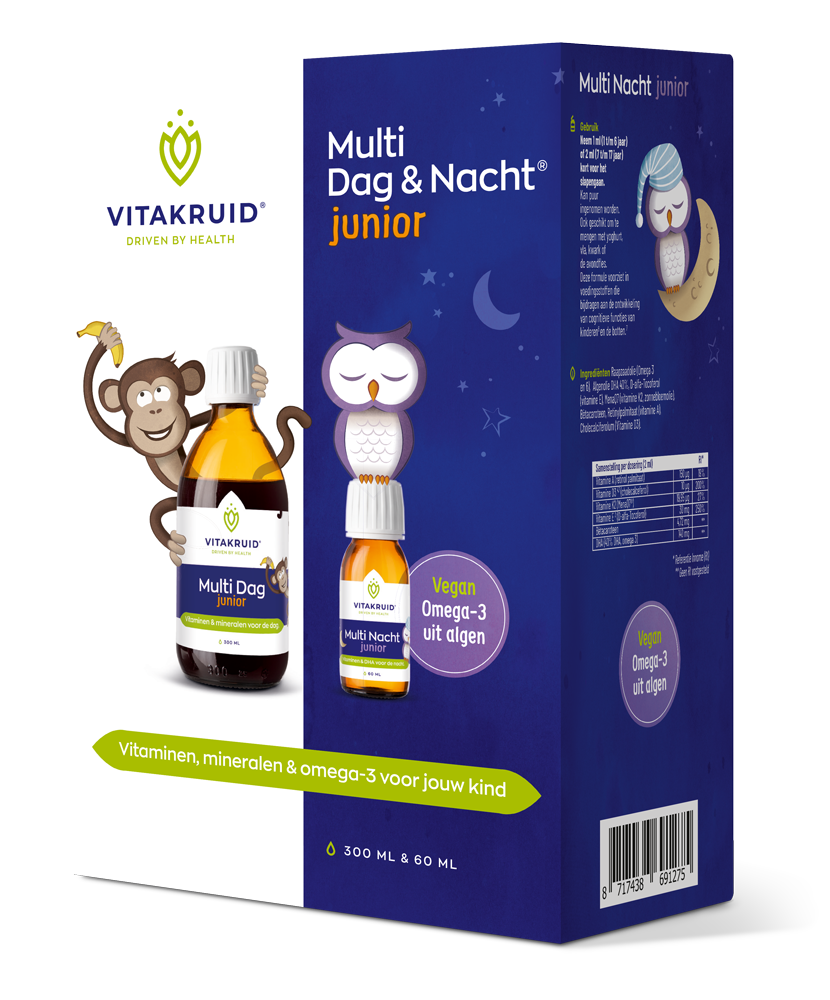Vitakruid Multi Dag & Nacht Junior 100% Vegan (300 + 60 ml)