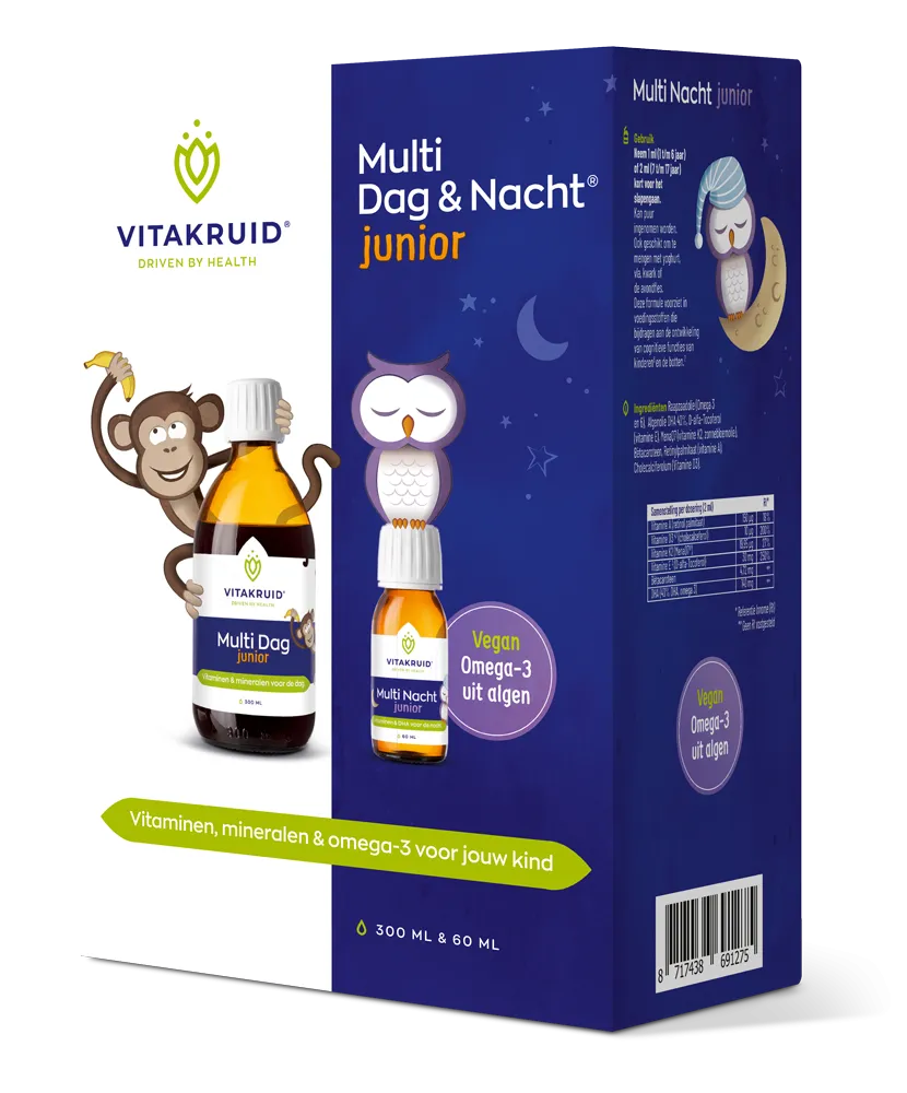 Vitakruid Multi Dag & Nacht Junior 100% Vegan (300 + 60 ml)