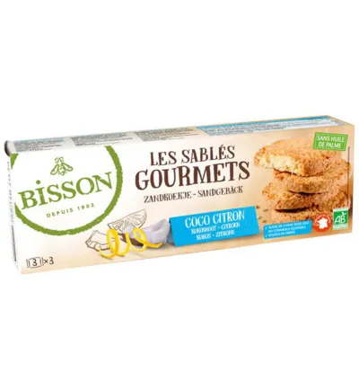 Bisson Zandkoekje Kokos Citroen Bio (150 gr)